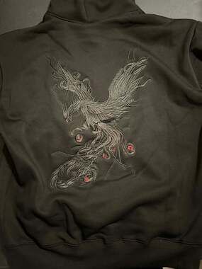 Niepce Inc Phoenix King Embroidered Japanese Streetwear Hoodie